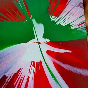 11 x 14 Mexican flag colors spin art